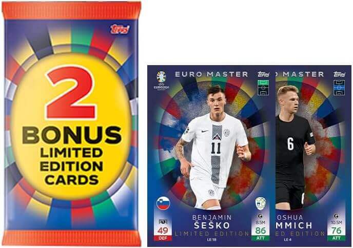 Topps Euro 2024 Official Match Attax Color: Booster Tin Raw Talent Trading Card Collection Earthlets