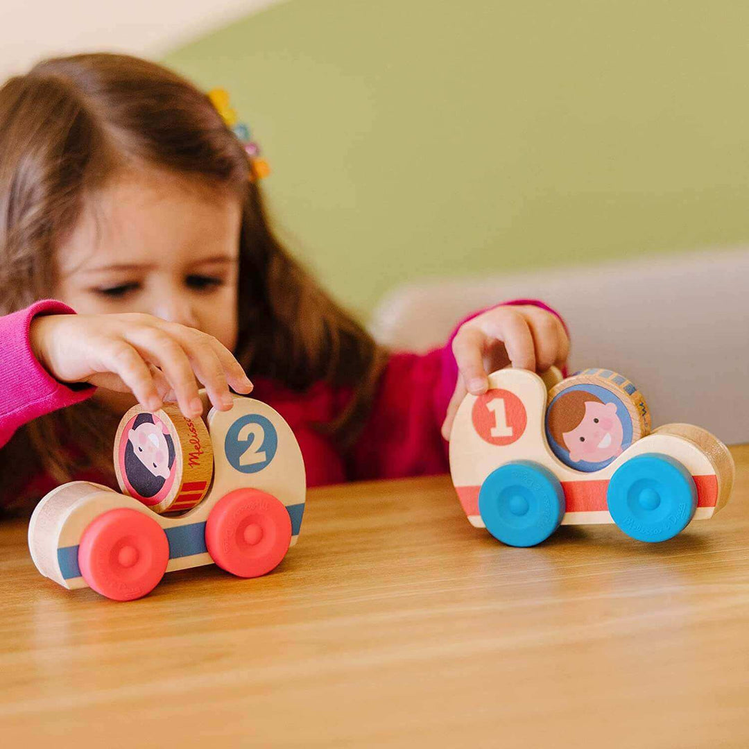 Melissa & Doug GO Tots Wooden toy Race Cars Earthlets