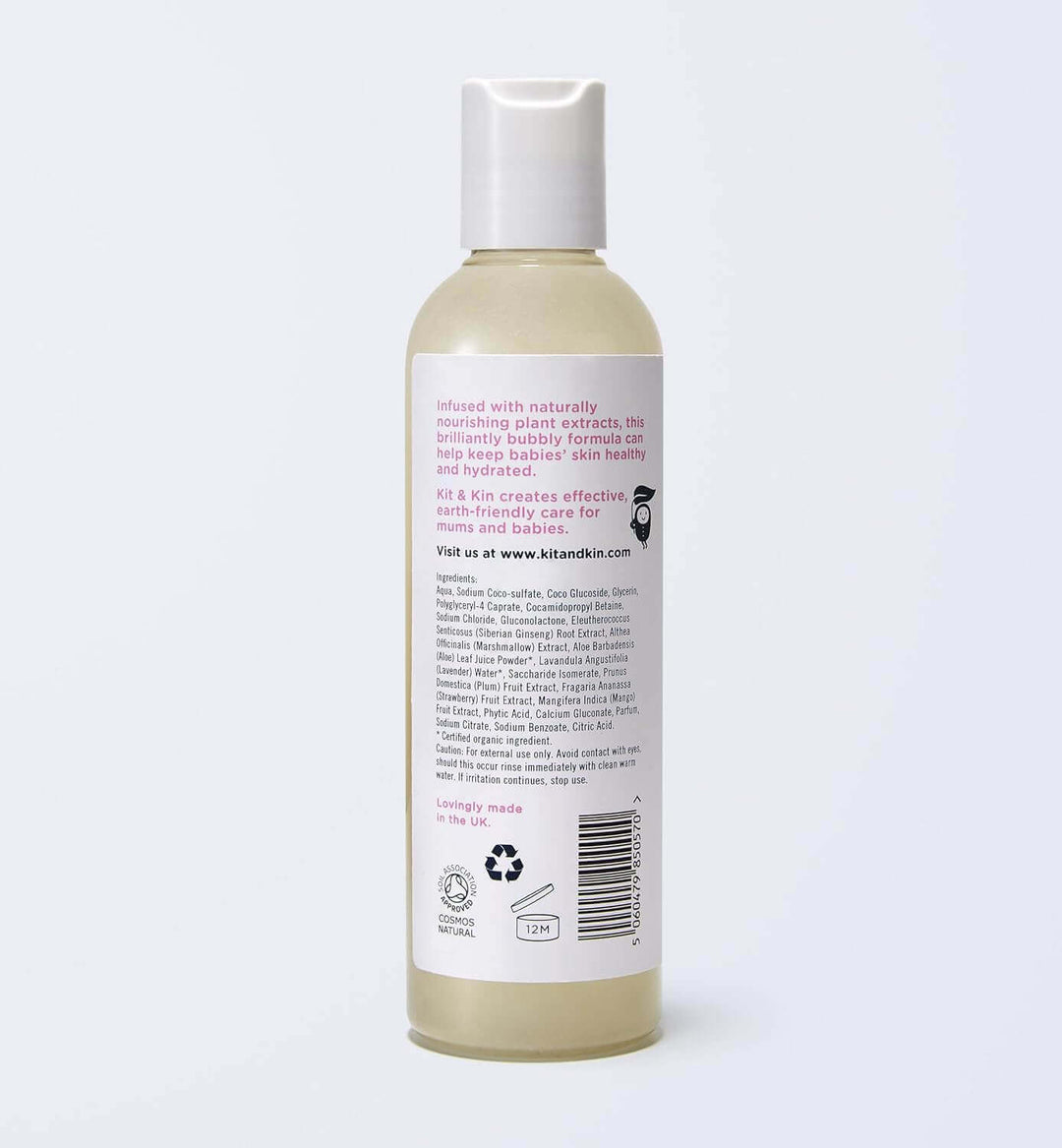 Kit and Kin Natural Bubble Bath Kids and Baby for Sensitive Skin, 250ml Earthlets