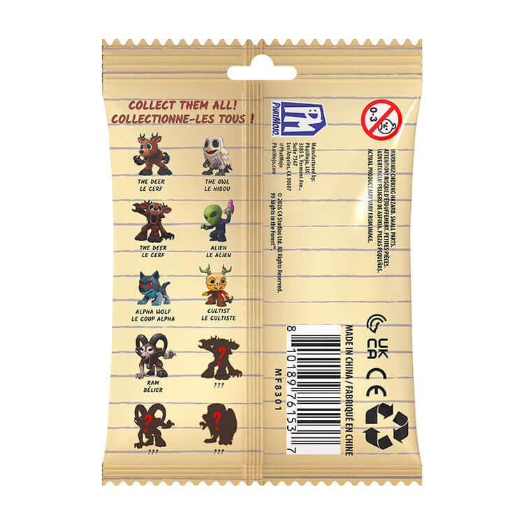 99 Nights In The Forest Collectable Minifigures packaging featuring various characters to collect.