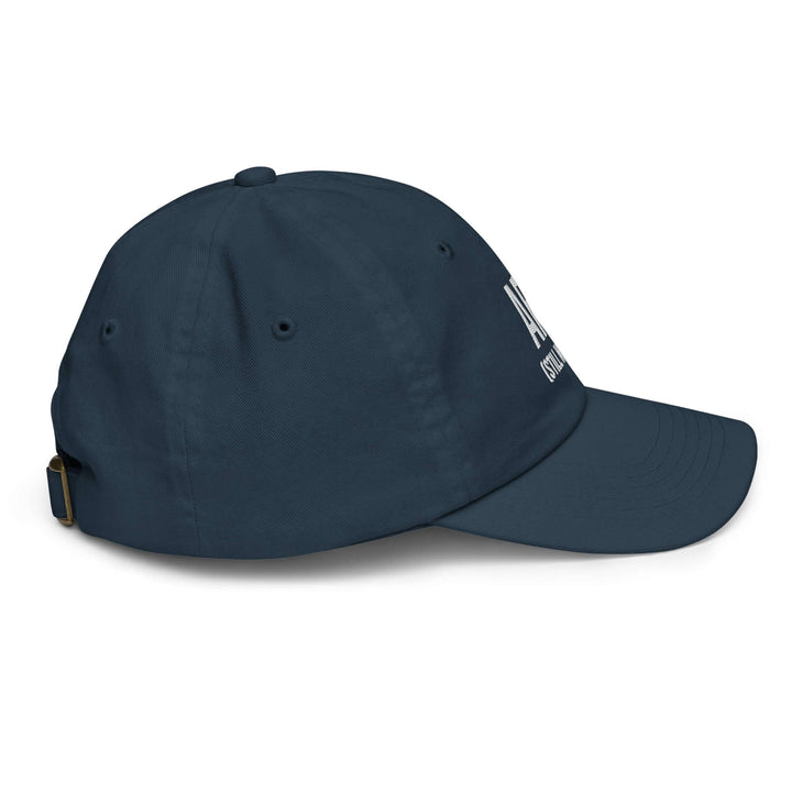 AFK Youth baseball cap showing side view with adjustable strap and breathable eyelets for kids.