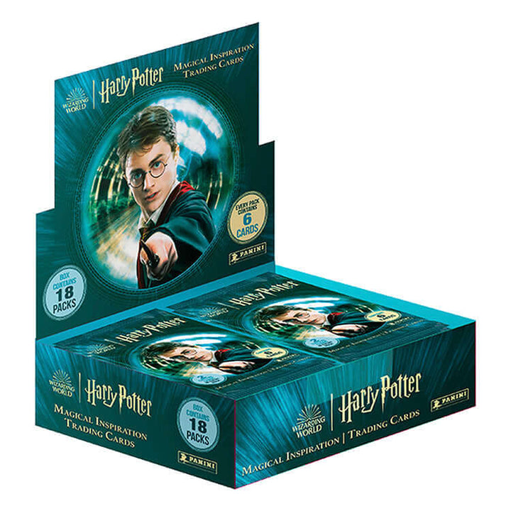 Harry Potter Magical Inspiration Trading Card Collection display box with 18 packs and 6 cards per pack by Panini