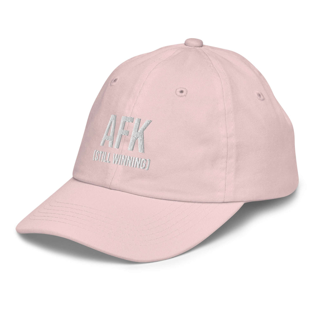 AFK Youth baseball cap in pink with embroidered text, perfect for sun protection and style during sports activities.