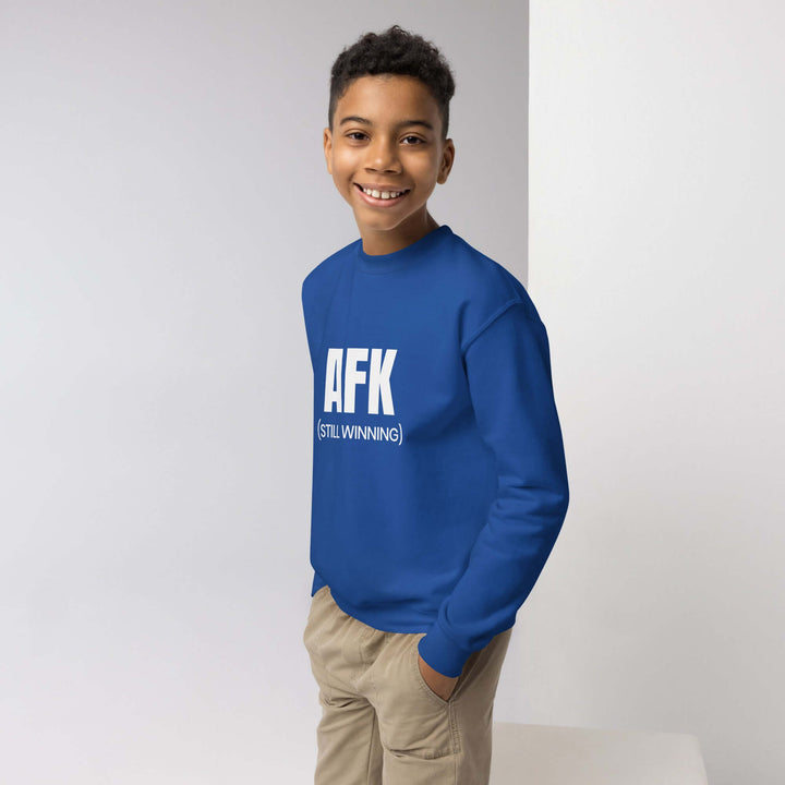 AFK Youth crewneck sweatshirt in blue, stylish and comfortable, perfect for casual wear and adventures.