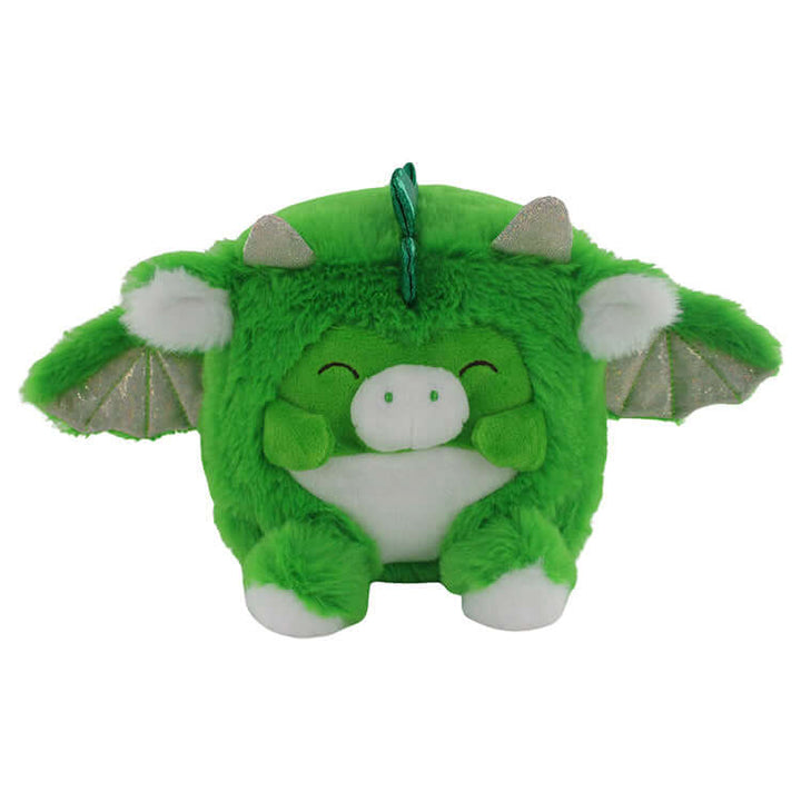Cutie Cubes 5.5" Plush Assortment - adorable green dragon plush with wings, perfect for collecting and cuddling.