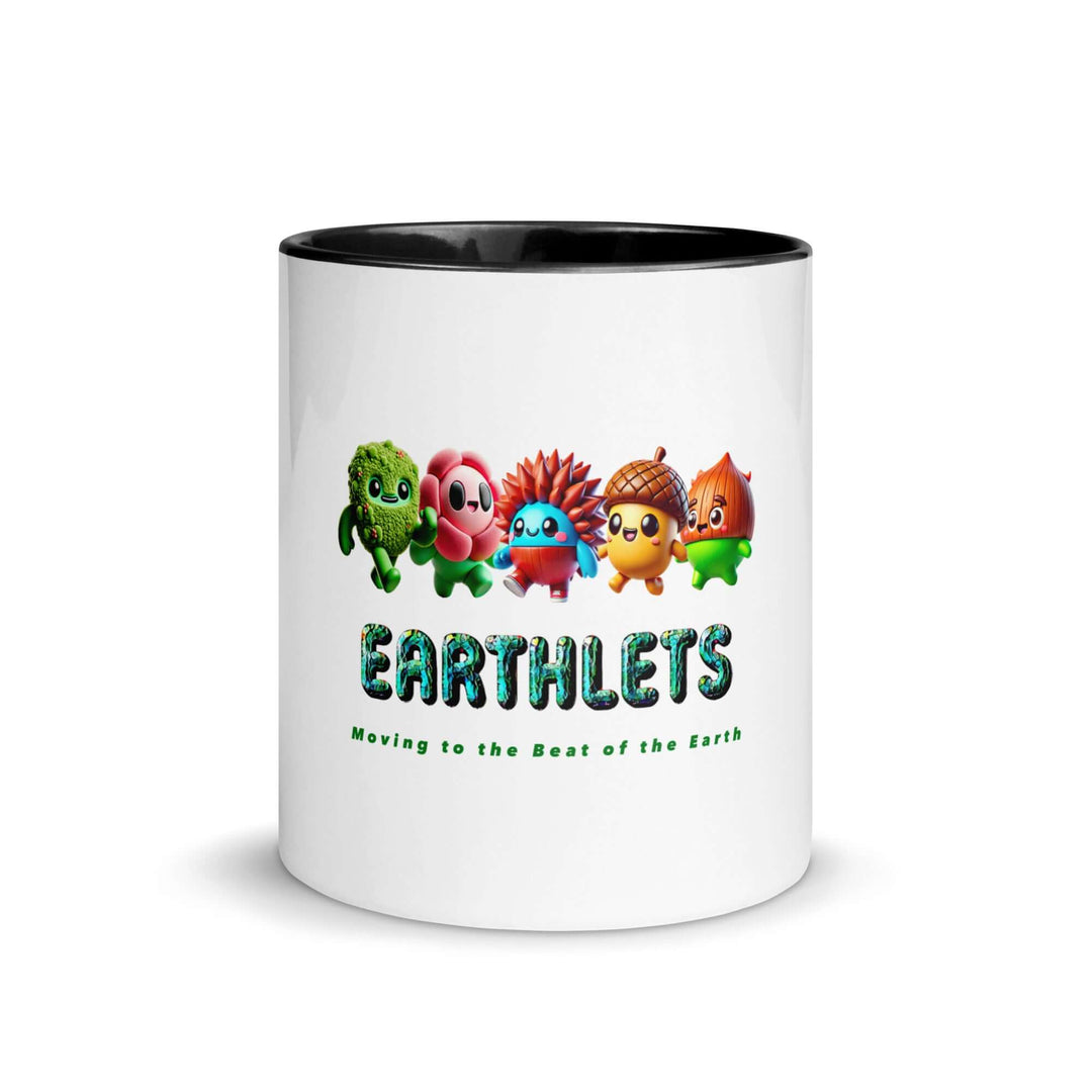 Colorful Earthlets mug featuring cute characters and vibrant design, perfect for custom prints and gifts.