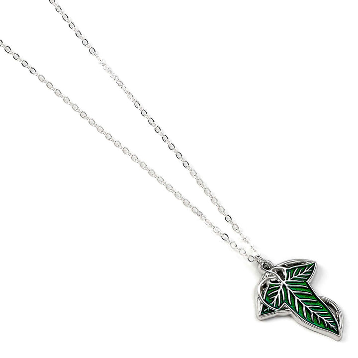 Lorien necklace from The Lord of The Rings with elegant enamel detailing on a silver chain.