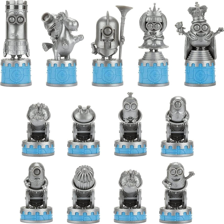 Minions Medieval Mayhem Chess Set Despicable Me featuring unique character pieces in medieval design.