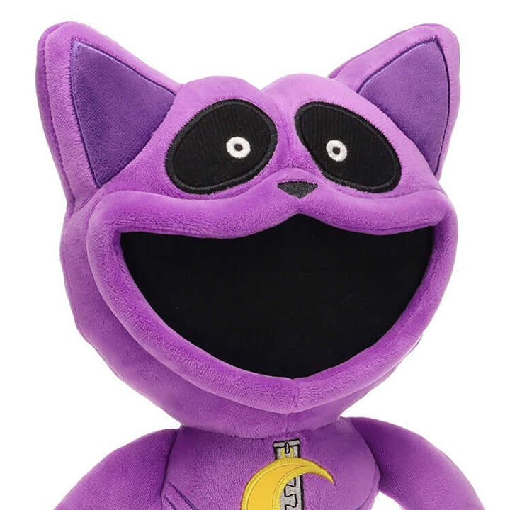 Poppy Playtime Monster Catnap plush, 12.5-inch purple plush toy with smiling face and wide eyes.