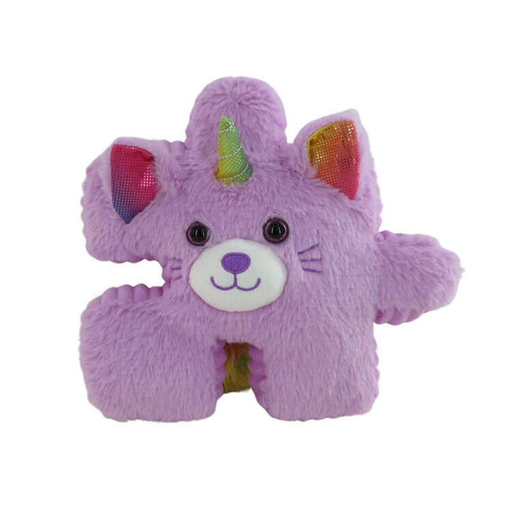 Squishy Pluzzles Fantasy 10" Plush Assortment - Cute purple unicorn plush toy with textured details.
