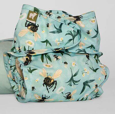 Little Lamb Nappy Wrap Colour: Bumblebee Blues Size: Size 1 reusable nappies nappy covers Earthlets