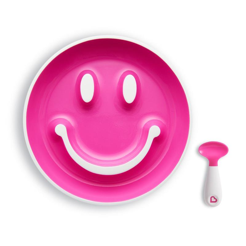 MunchkinSmile and Scoop Training PlateColour: Pinkfeeding & accessoriesEarthlets