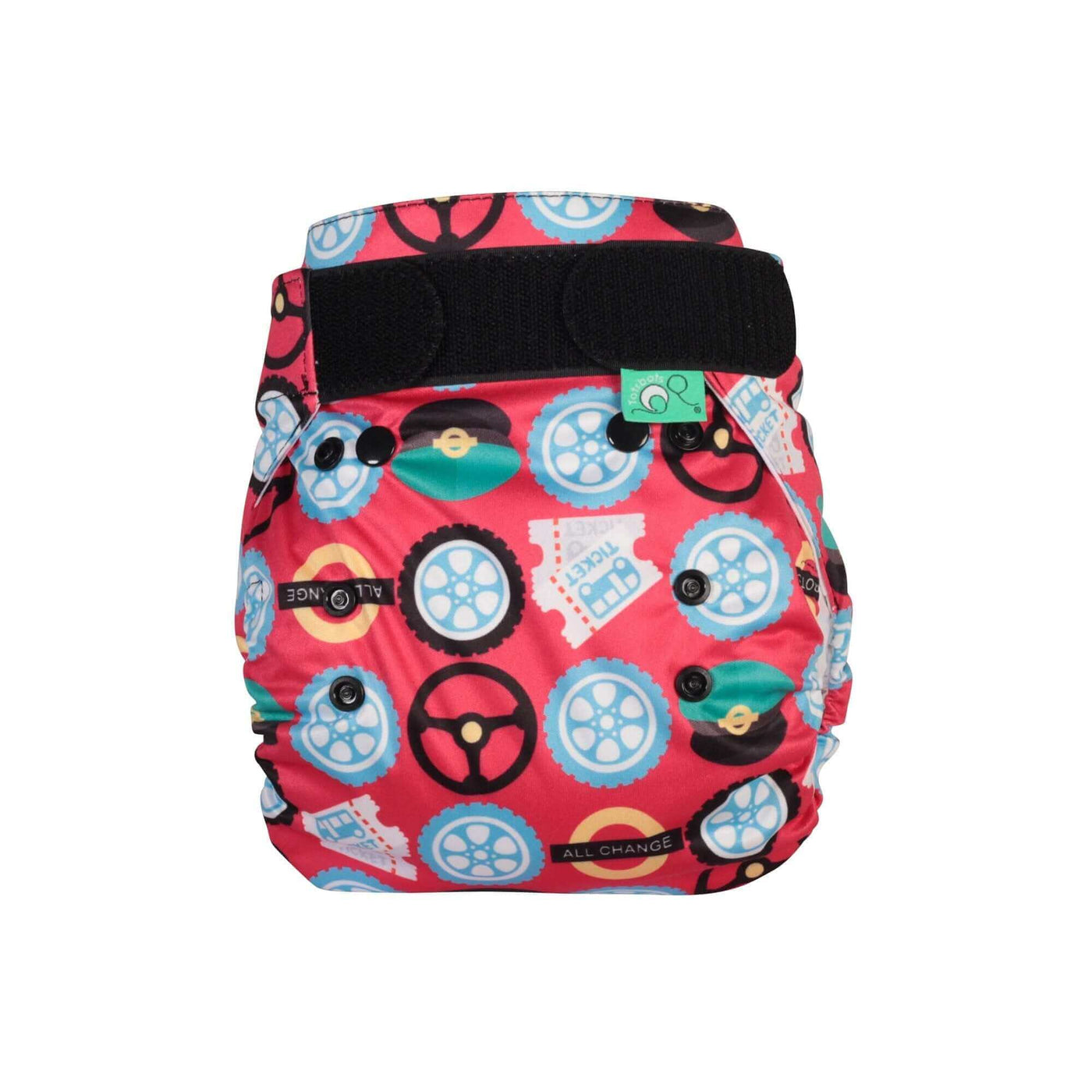 Tots Bots Bamboozle Nappy Wrap Colour: Wheels on the Bus Size: Size 1 (6-18lbs) reusable nappies Earthlets