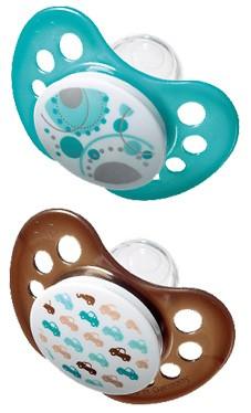 Nip Trendy Soothers Aqua/Brown 5-18 Months - 2 Pack Colour: Aqua Brown baby care soothers & dental care Earthlets
