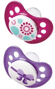 Nip Trendy Soothers Pink/Purple - 2 Pack Age: 0-6 Months baby care soothers & dental care Earthlets