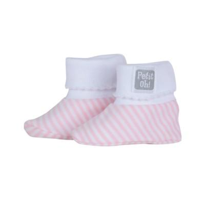 Petit Oh!Newborn BootiesColour: Pink StripesGender: unisexclothingEarthlets