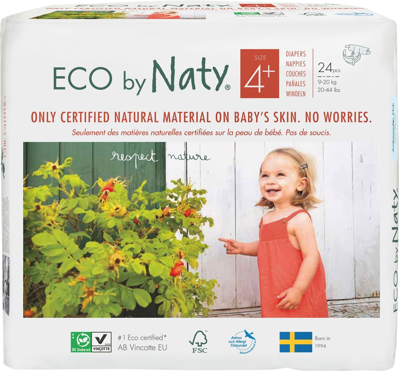 Naty| Size 4+ Nappies - 24 pack | Earthlets.com |  | disposable nappies size 4 plus