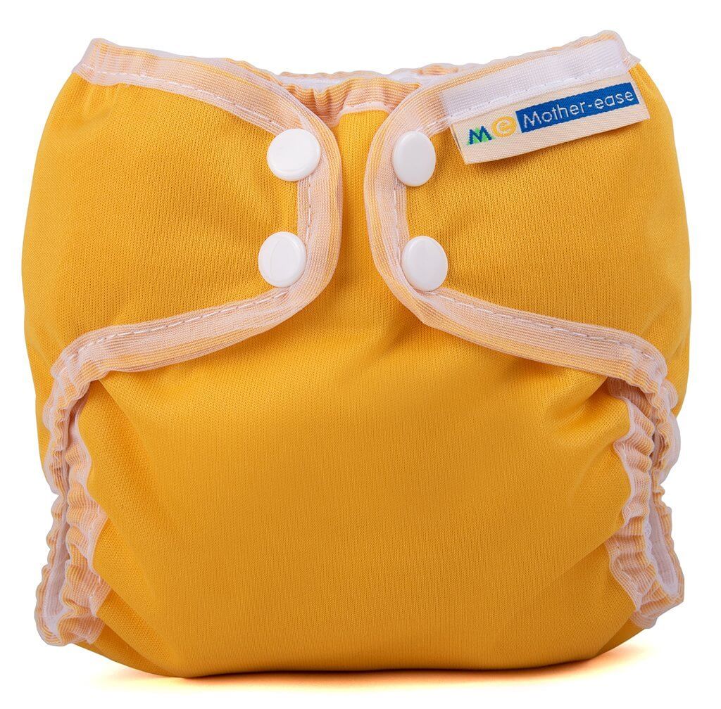 Mother-ease Wizard Uno Organic Cotton - Newborn Colour: Mustard reusable nappies Earthlets
