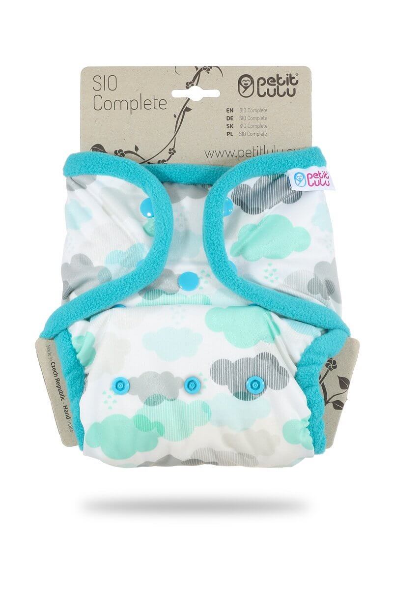 Petit Lulu Snap In One (SIO) Complete Nappy - One Size Colour: Rainbow Stars Size: One Size reusable nappies Earthlets