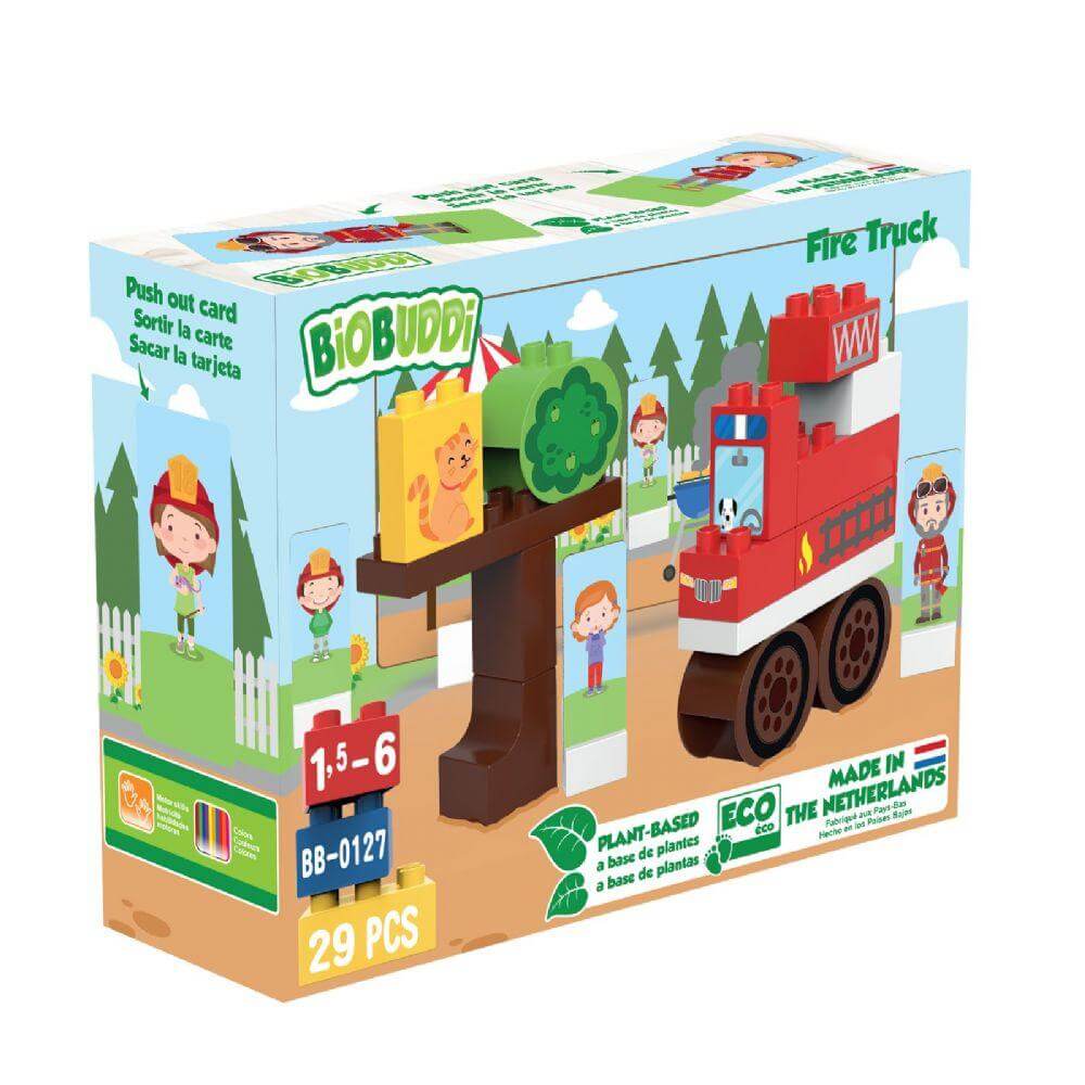 BioBuddi Environmentally Friendly Building blocks Fire Truck age 1.5 to 6 years play educational toys Earthlets