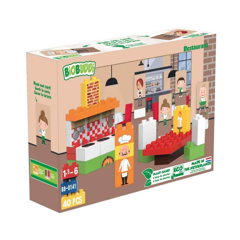 BioBuddi Environmentally Friendly Building blocks Restaurant age 1.5 to 6 years play educational toys Earthlets